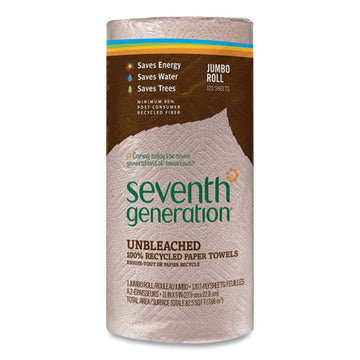 Seventh Generation® Natural Unbleached 100% Recycled Paper Kitchen Towel Rolls,11 X 9,120 Sheets-rl,30 Rl-ct freeshipping - TVN Wholesale